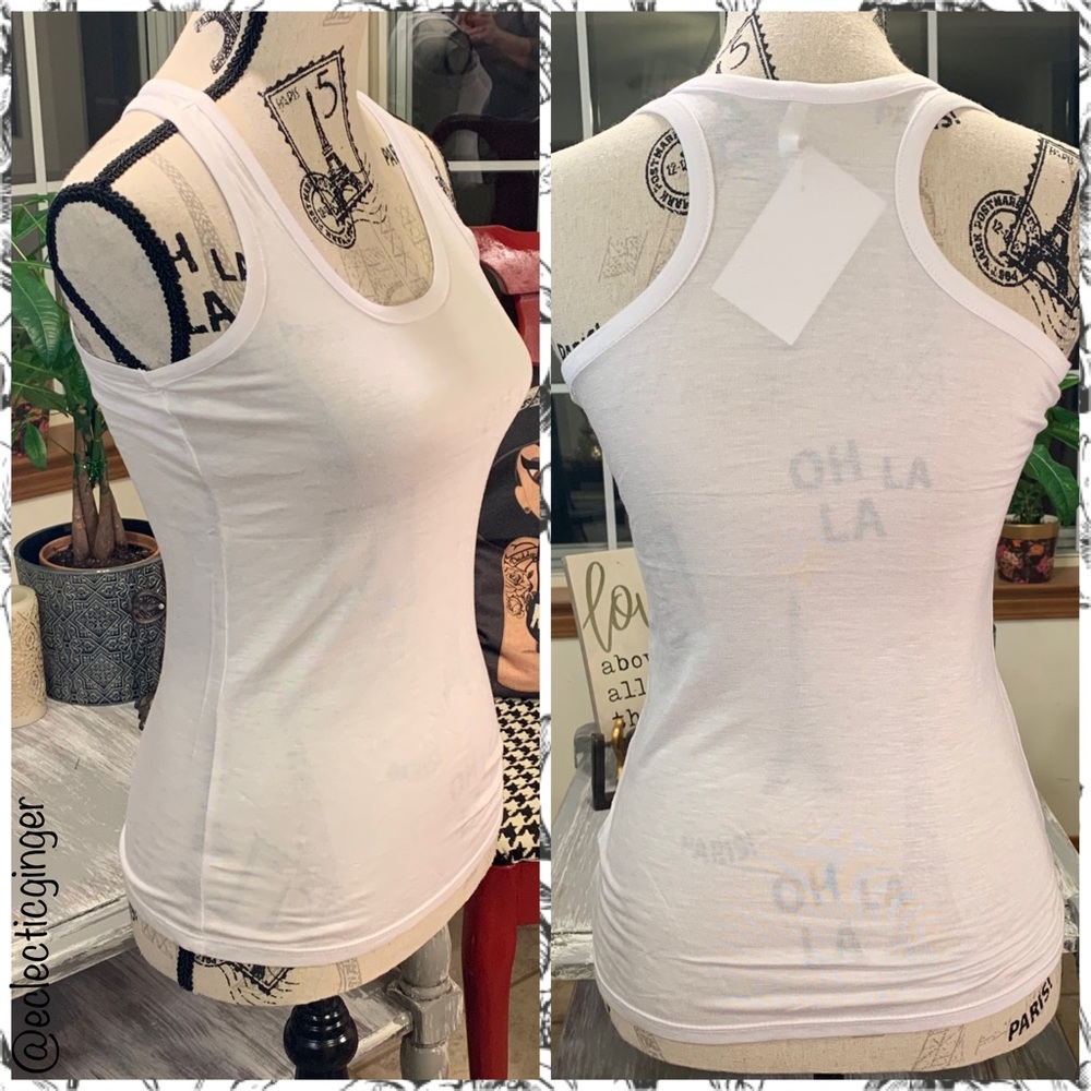 White racerback layering tank top Small S Medium M
